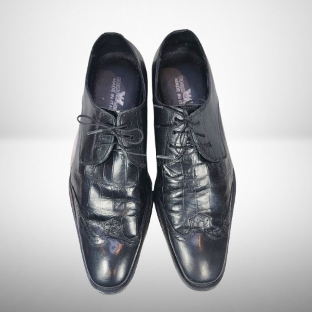 Georgio Armani Men's Derby Croco Leather Shoes - Size: 42 - Picture 12 of 14